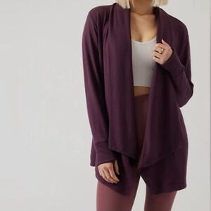 Athleta Pranayama Wrap XS Spiced Cabernet Burgundy Nirvana Fabric Cardigan